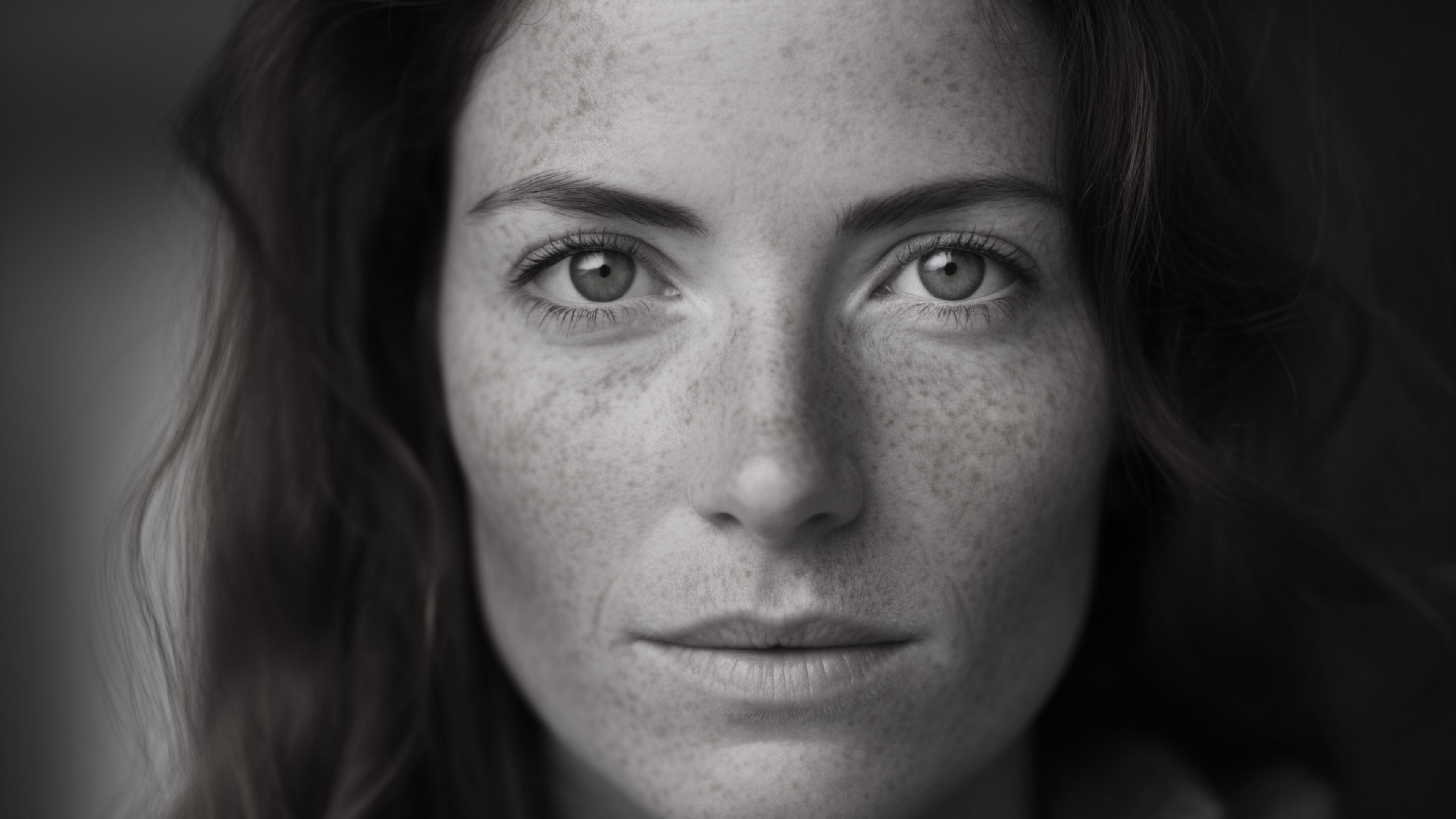 AI image of woman with freckles