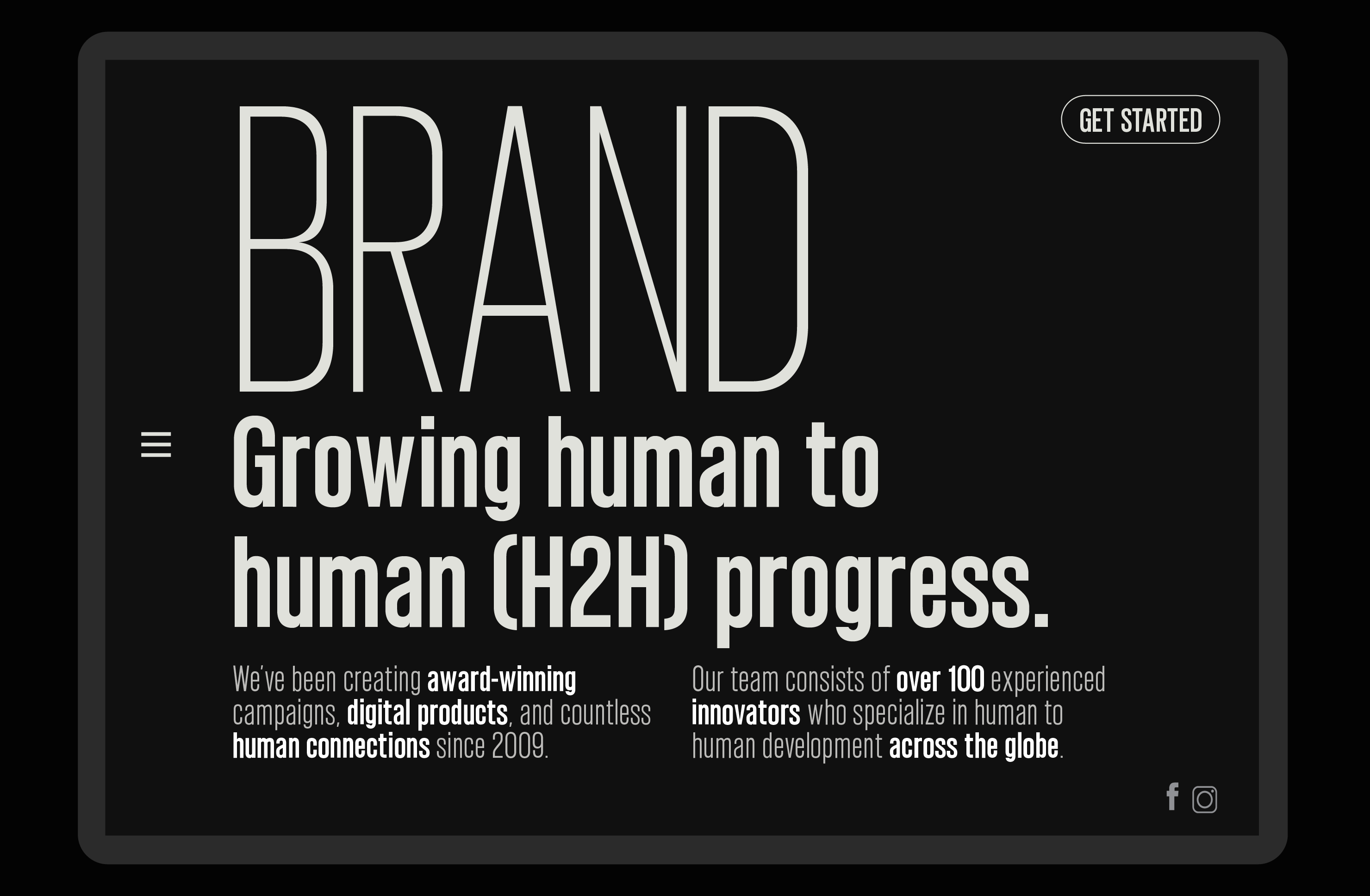Condensed branding font