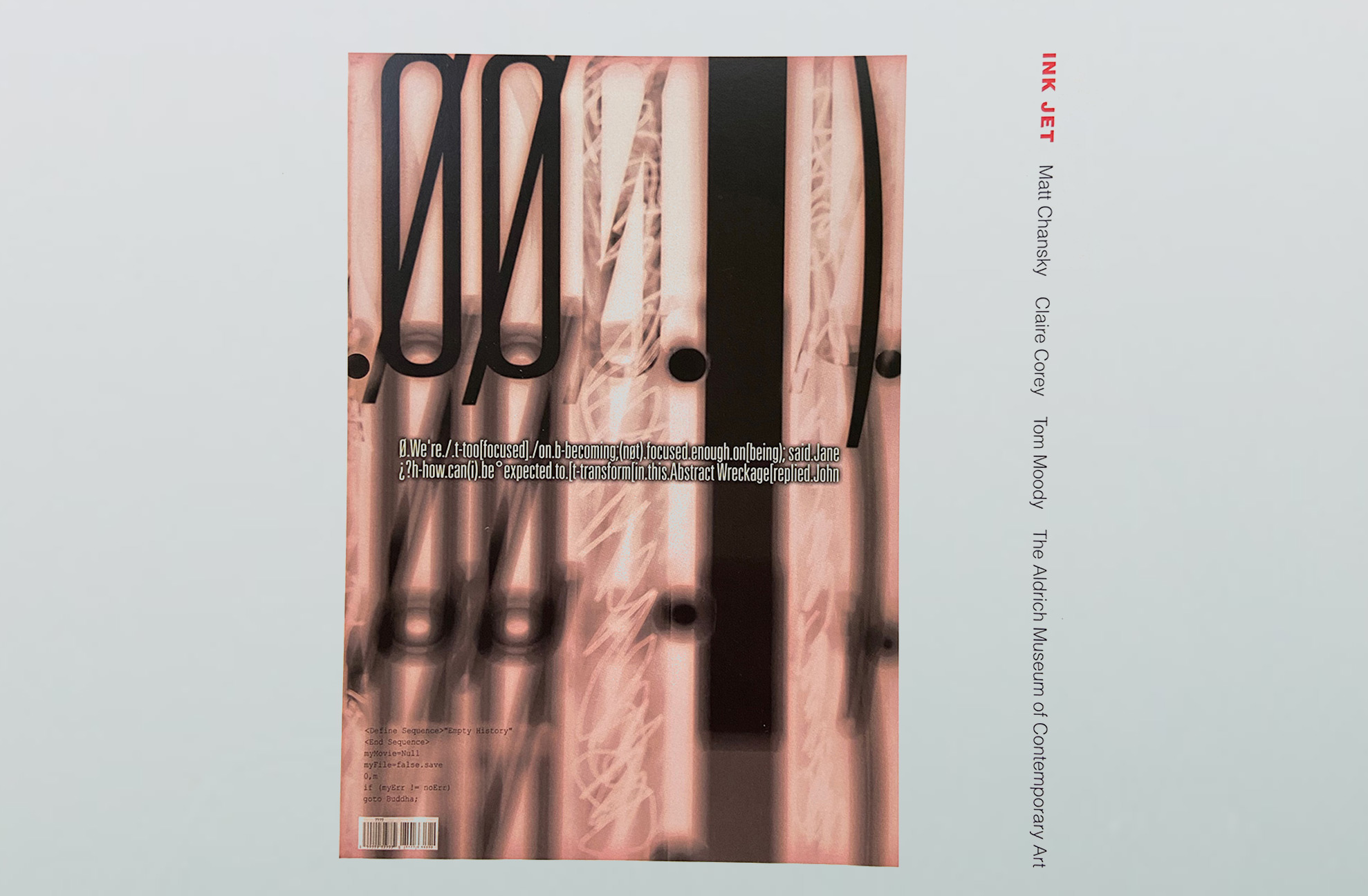 Inkjet exhibition cover fine art by Matt Chansky — displayed at The Aldrich Contemporary Art Museum.